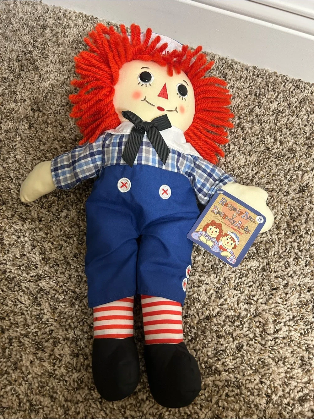 raggedy Andy Red-Haired Doll - Plush Kids Toy